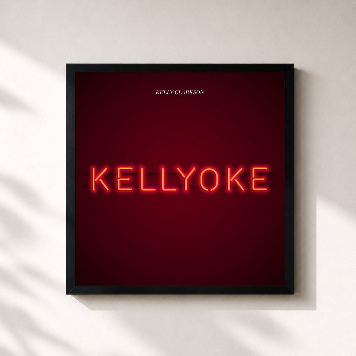 #noir Tableau carré de l'album Kellyoke de Kelly Clarkson, cadre noir 32x32 cm