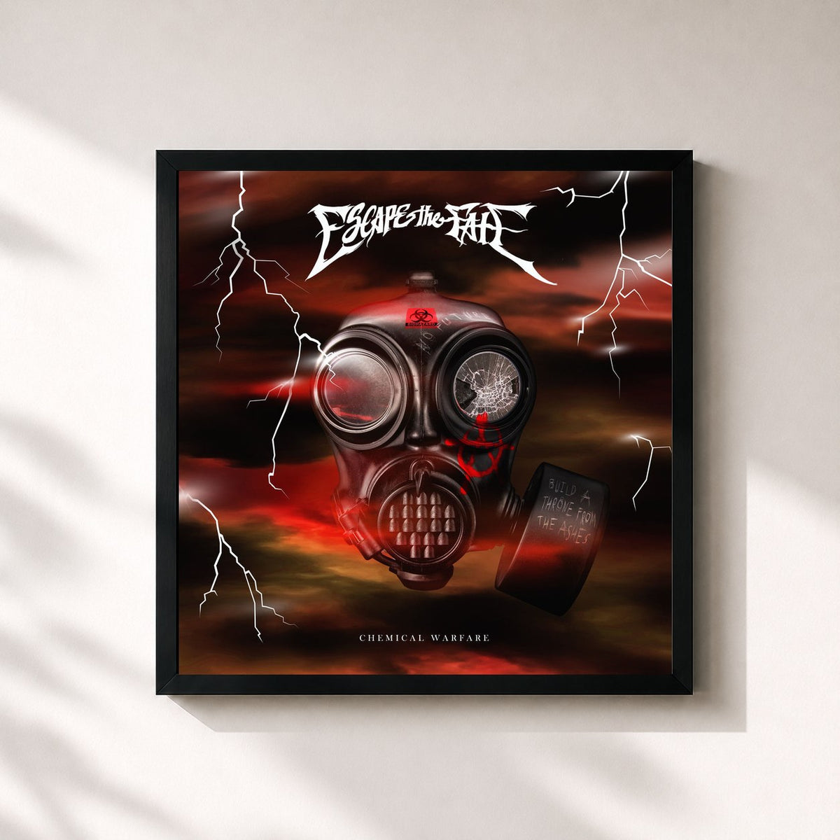 #noir Chemical Warfare by Escape the Fate as a square framed art print, black 32x32 cm frame