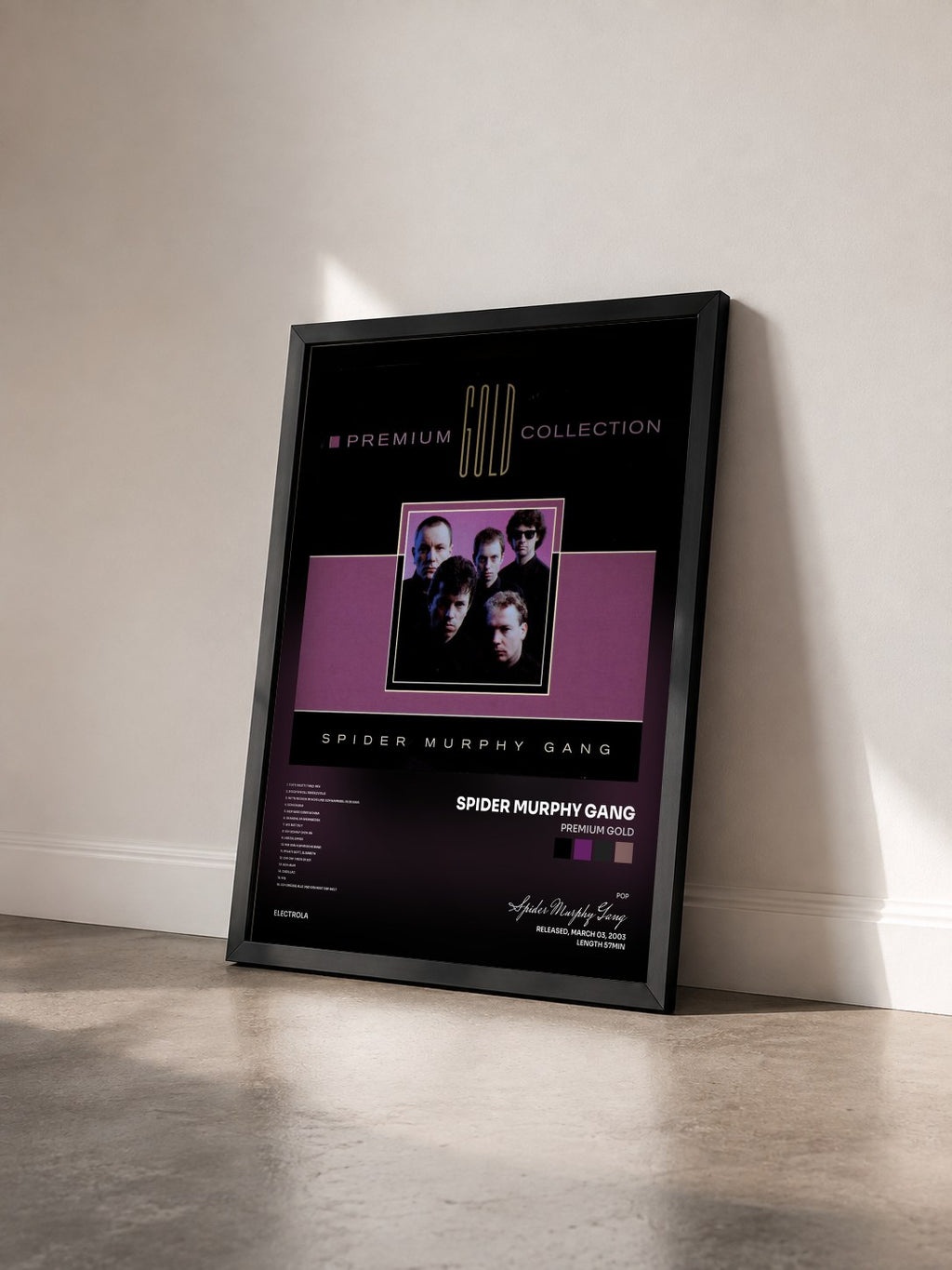 #noir Tableau de l'album Premium Gold de Spider Murphy Gang vu de trois quarts, cadre noir