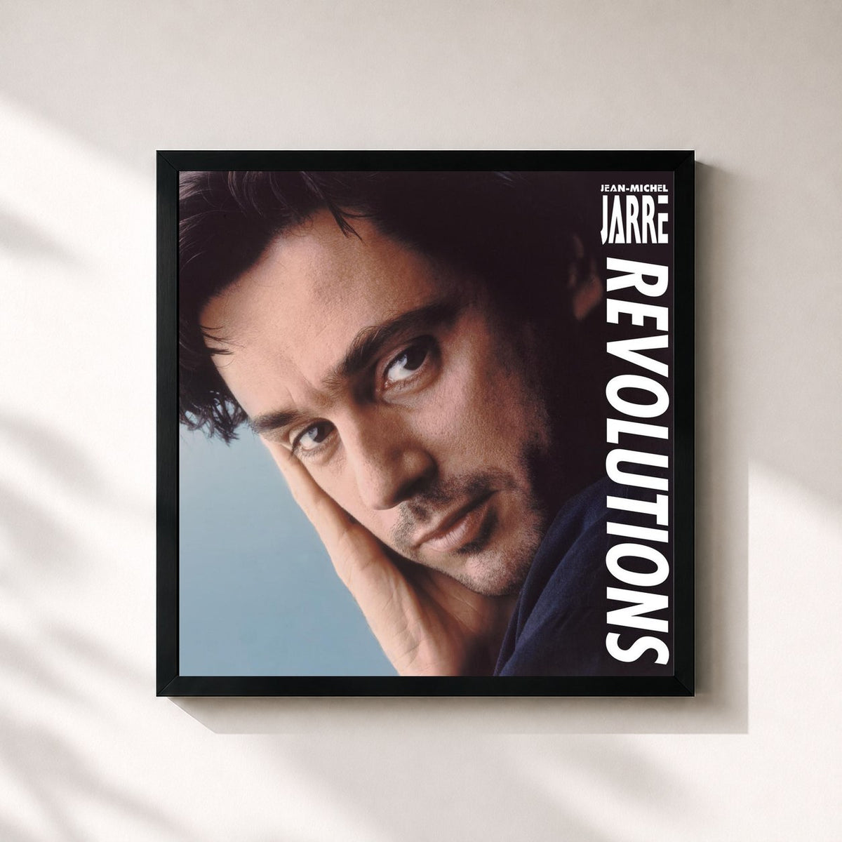 #noir Tableau carré de l'album Revolutions de Jean-Michel Jarre, cadre noir 32x32 cm