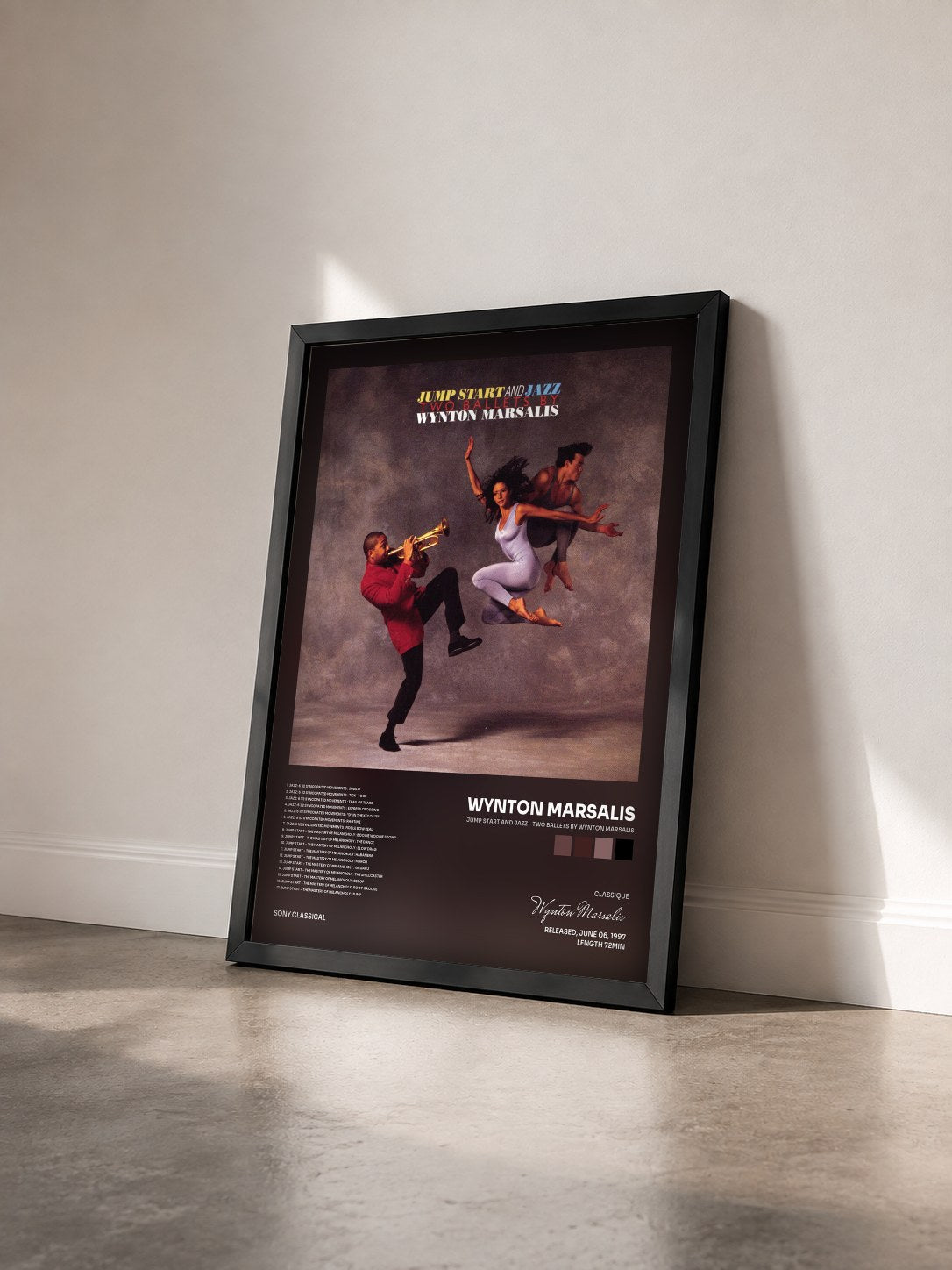 #noir Tableau de l'album Jump Start and Jazz - Two Ballets by Wynton Marsalis de Wynton Marsalis vu de trois quarts, cadre noir