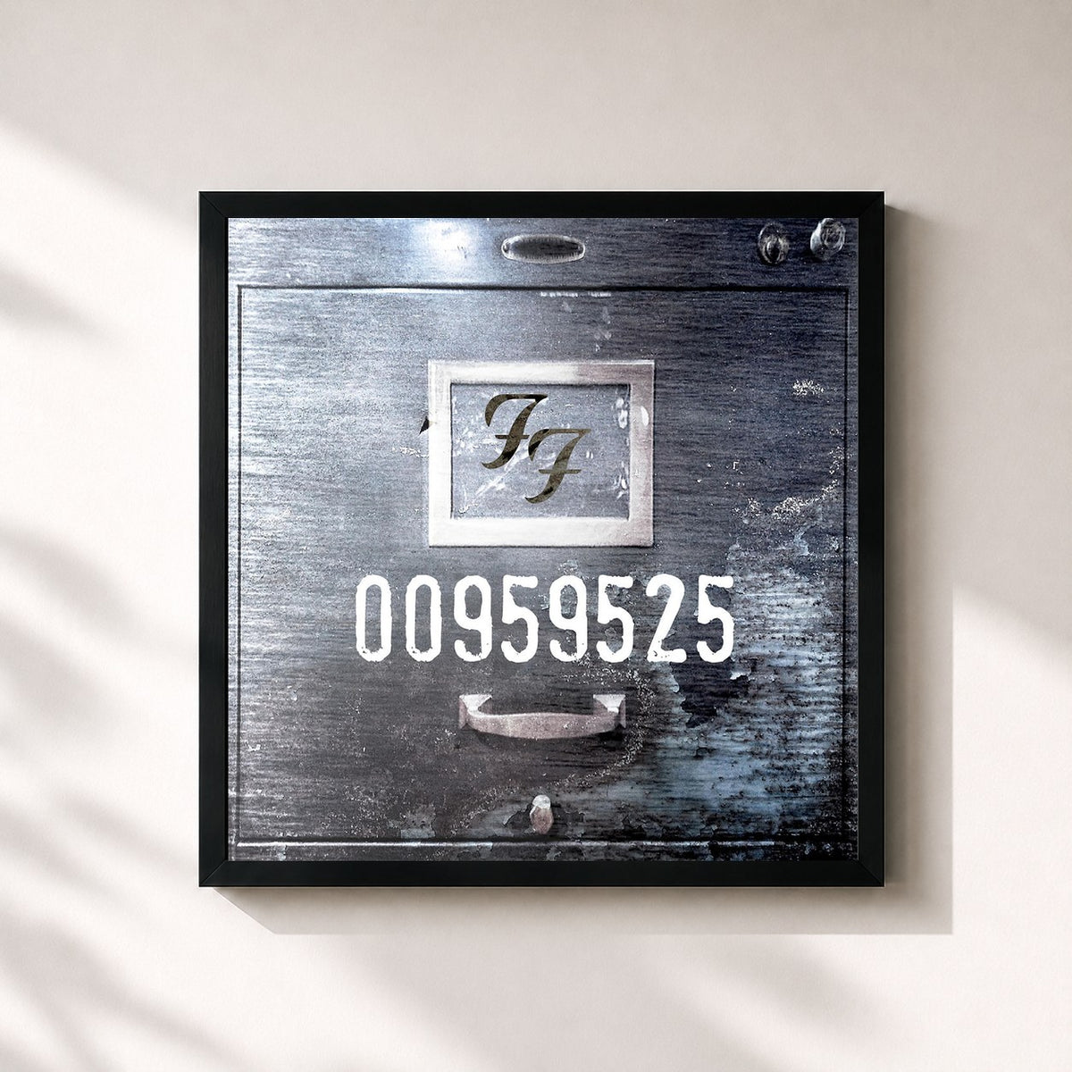 #noir Tableau carré de l'album 00959525 de Foo Fighters, cadre noir 32x32 cm