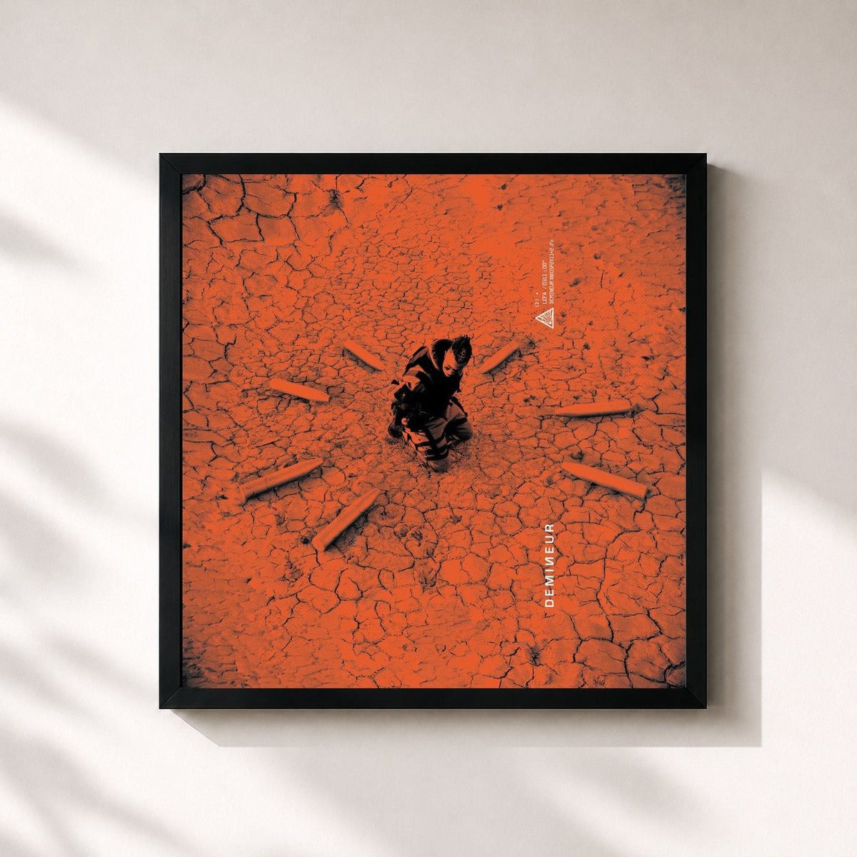 #noir Tableau carré de l'album DÉMIИEUR de Lefa, cadre noir 32x32 cm