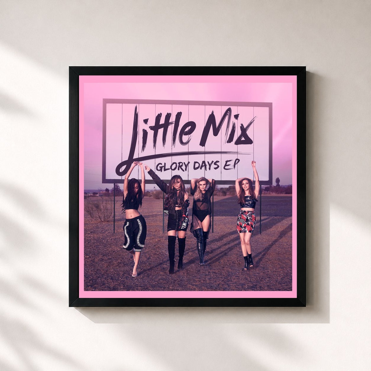 #noir Tableau carré de l'album Glory Days - EP de Little Mix, cadre noir 32x32 cm