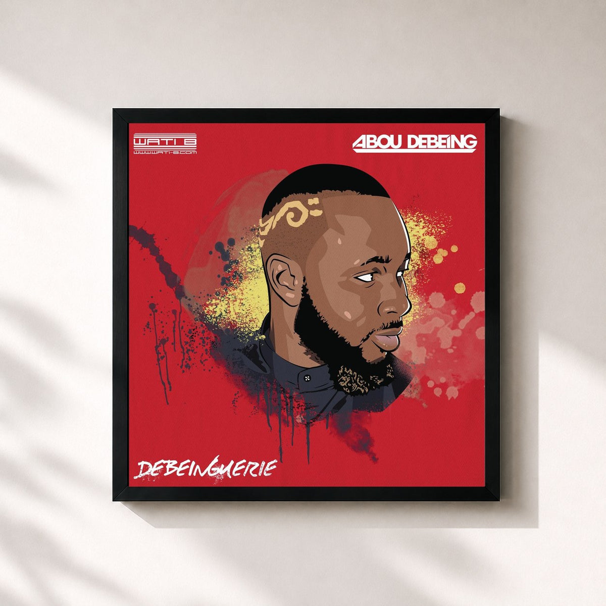 #noir Debeinguerie by Abou Debeing as a square framed art print, black 32x32 cm frame