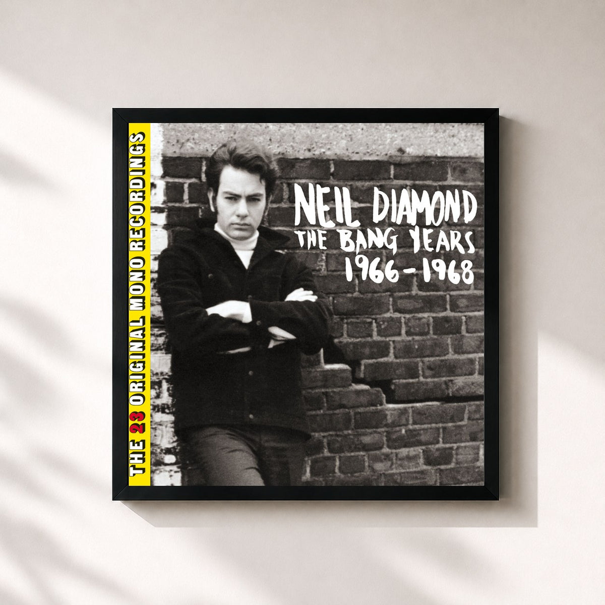 #noir The Bang Years 1966-1968 (The 23 Original Mono Recordings) von Neil Diamond als quadratischer Kunstdruck, schwarzer Rahmen 32x32 cm