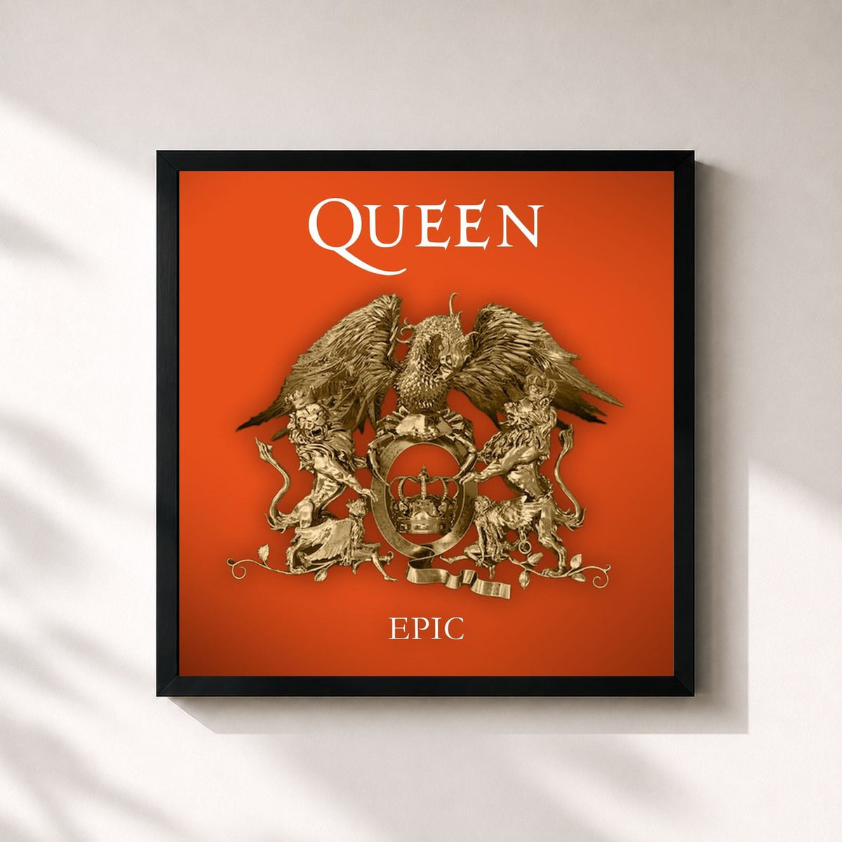 #noir Tableau carré de l'album Epic de Queen, cadre noir 32x32 cm