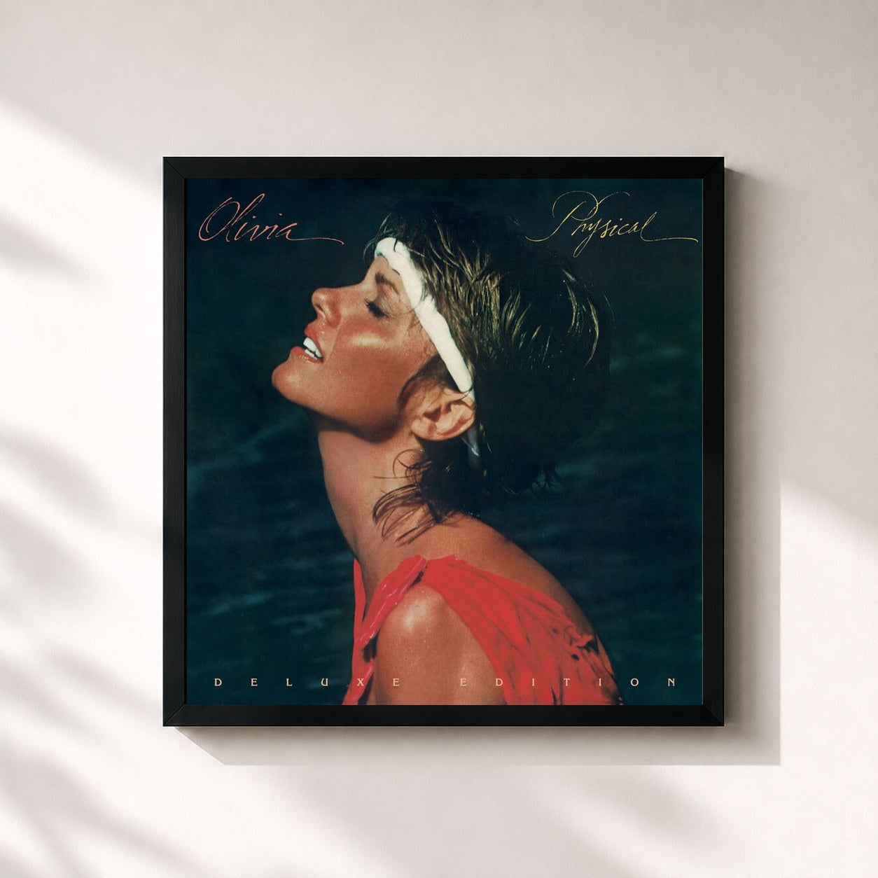 #noir Tableau carré de l'album Physical (Deluxe Edition) (Remastered 2021) de Olivia Newton-John, cadre noir 32x32 cm