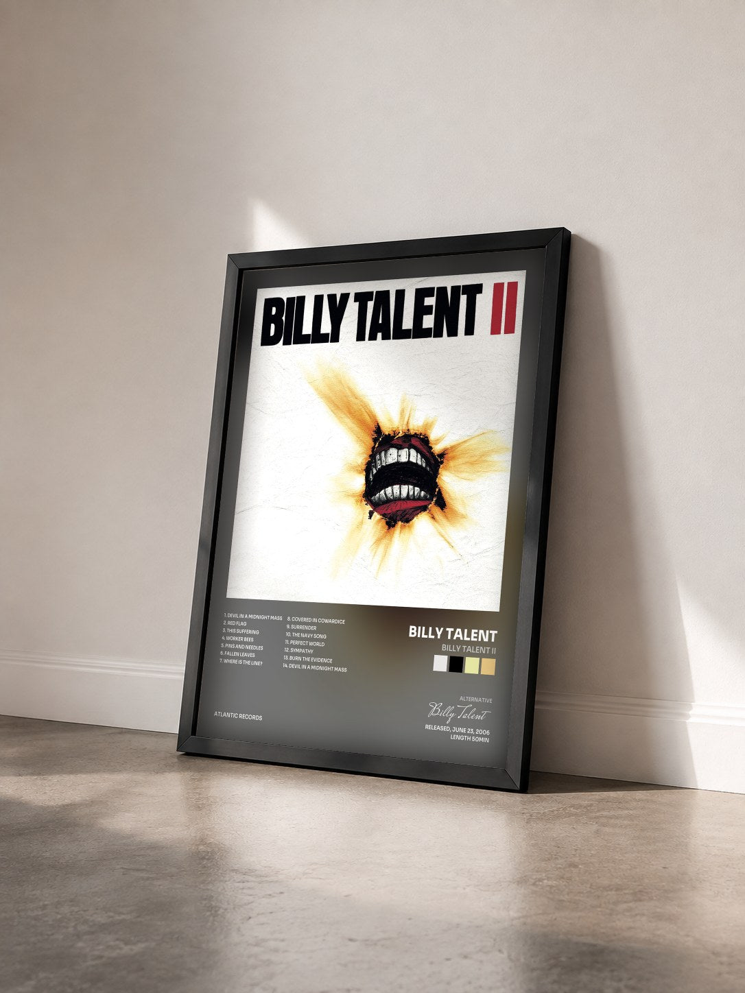 #noir Billy Talent II von Billy Talent als gerahmter Kunstdruck von schräg gesehen, schwarzer Rahmen