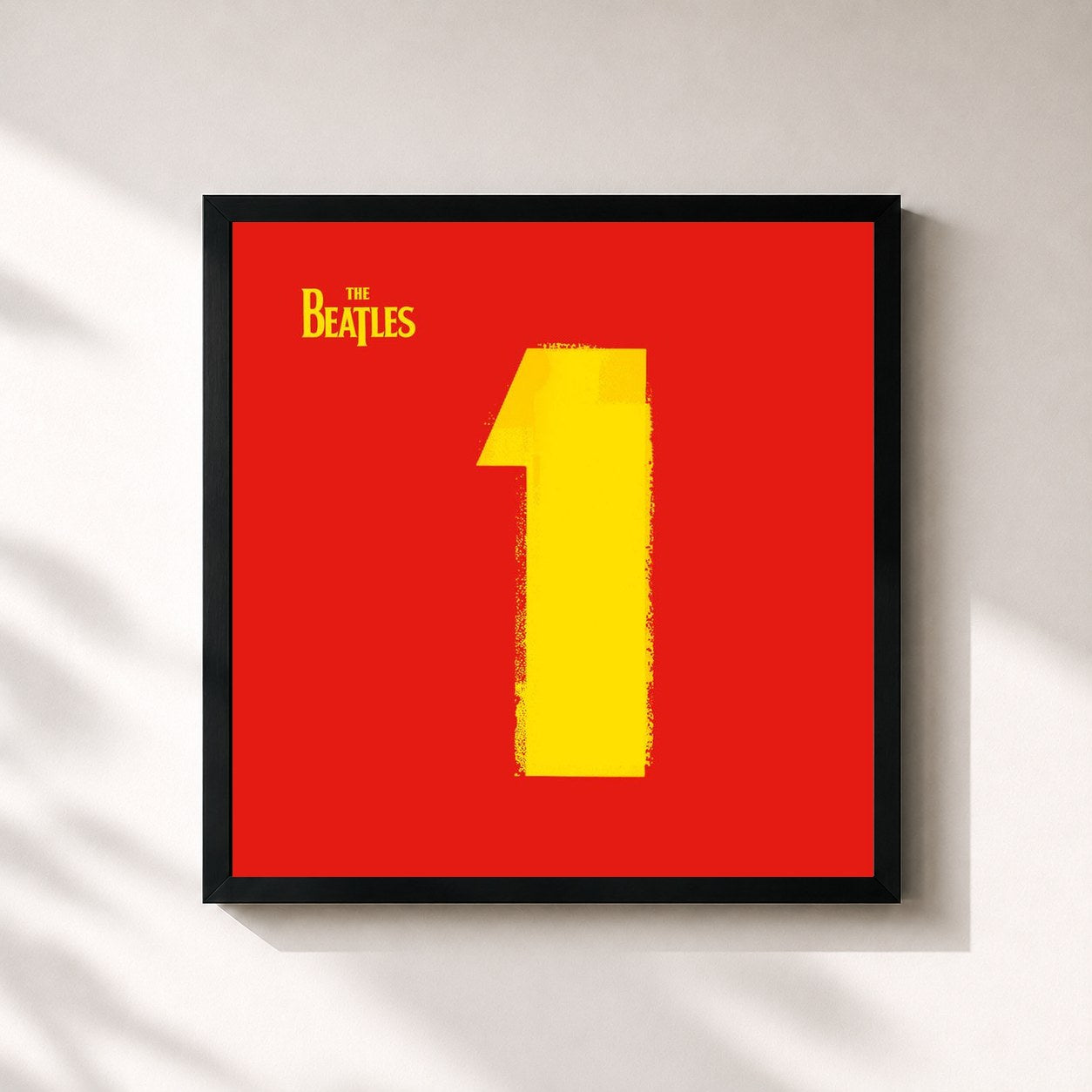 #noir Tableau carré de l'album 1 (Remastered) de The Beatles, cadre noir 32x32 cm