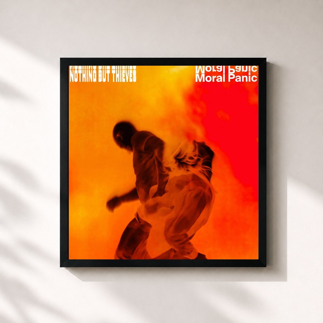 #noir Tableau carré de l'album Moral Panic de Nothing But Thieves, cadre noir 32x32 cm