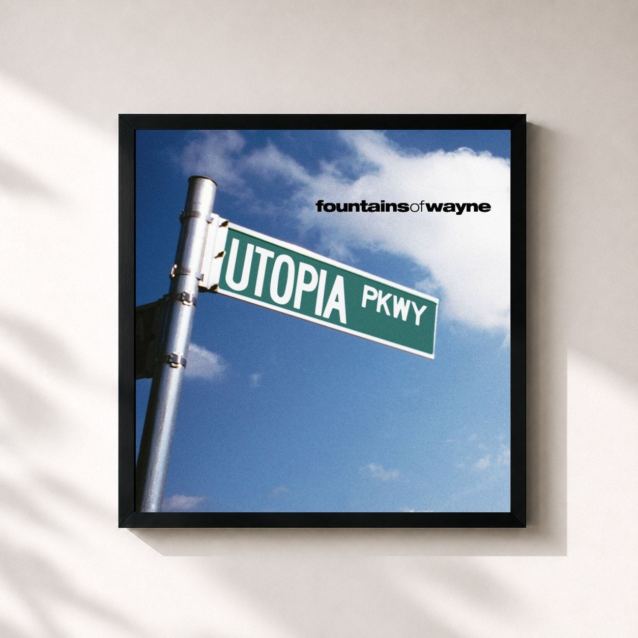 #noir Tableau carré de l'album Utopia Parkway de Fountains of Wayne, cadre noir 32x32 cm