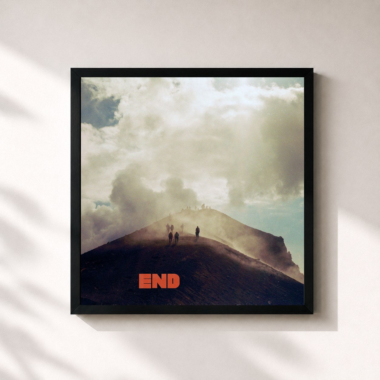 #noir Tableau carré de l'album End de Explosions in the Sky, cadre noir 32x32 cm