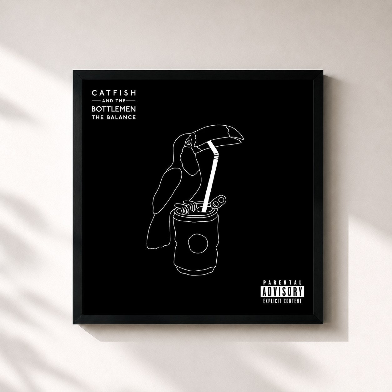 #noir Tableau carré de l'album The Balance de Catfish and the Bottlemen, cadre noir 32x32 cm