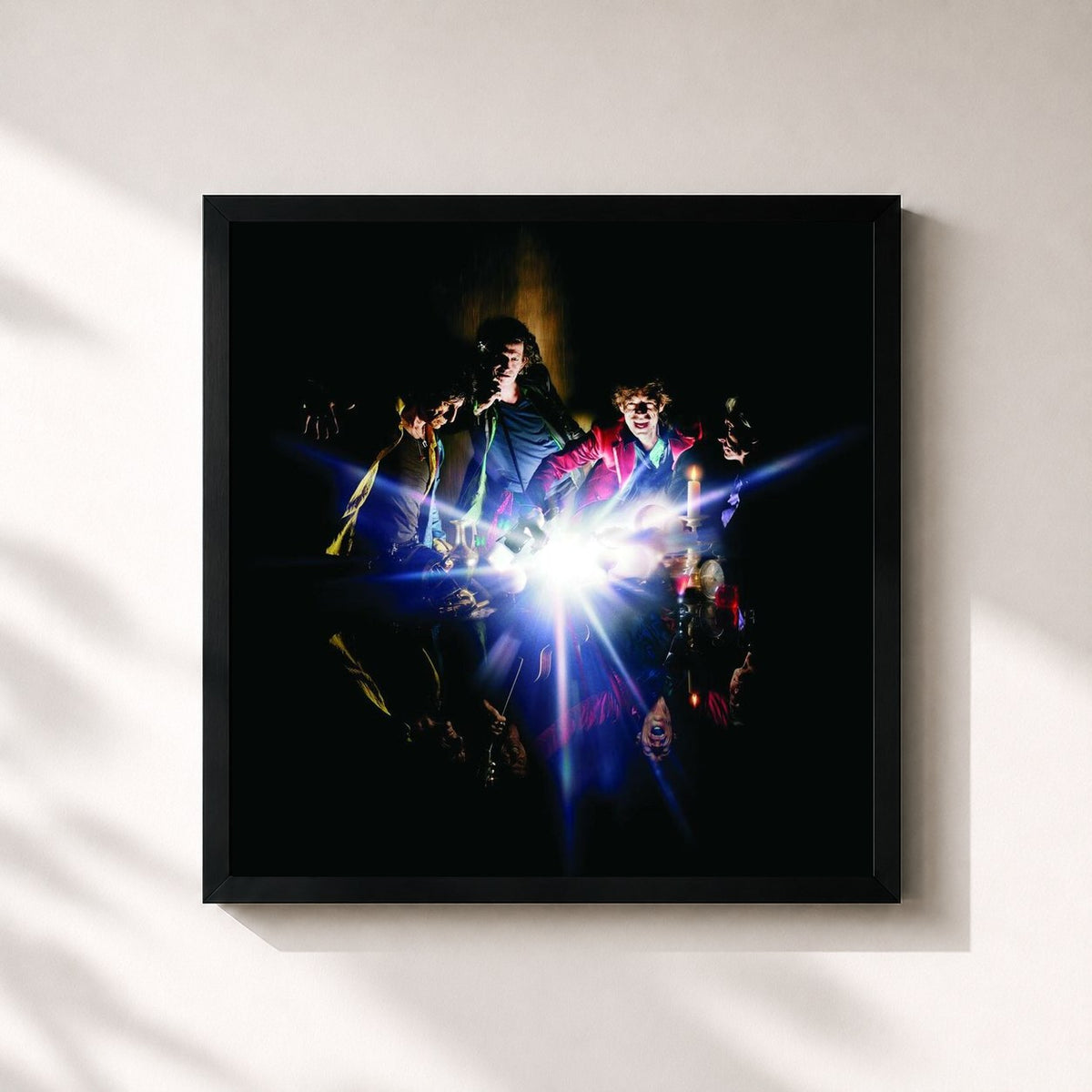 #noir Tableau carré de l'album A Bigger Bang (2009 Re-Mastered) de The Rolling Stones, cadre noir 32x32 cm