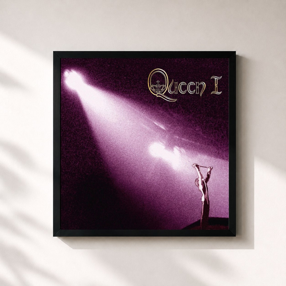 #noir Tableau carré de l'album Queen I (2024 Mix) de Queen, cadre noir 32x32 cm