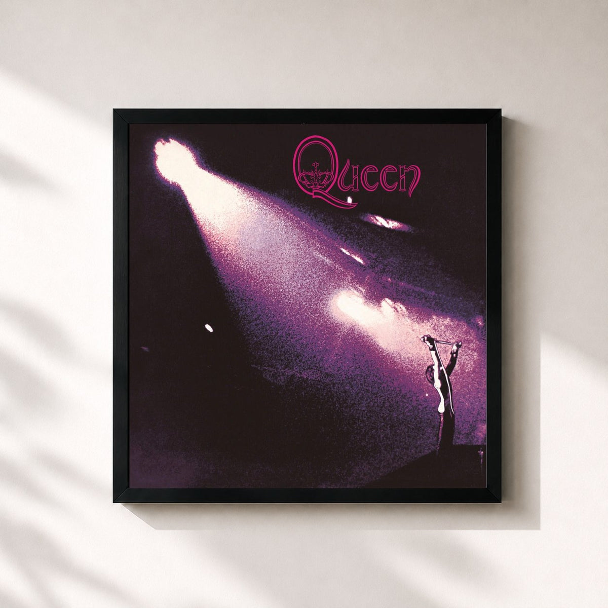 #noir Tableau carré de l'album Queen de Queen, cadre noir 32x32 cm