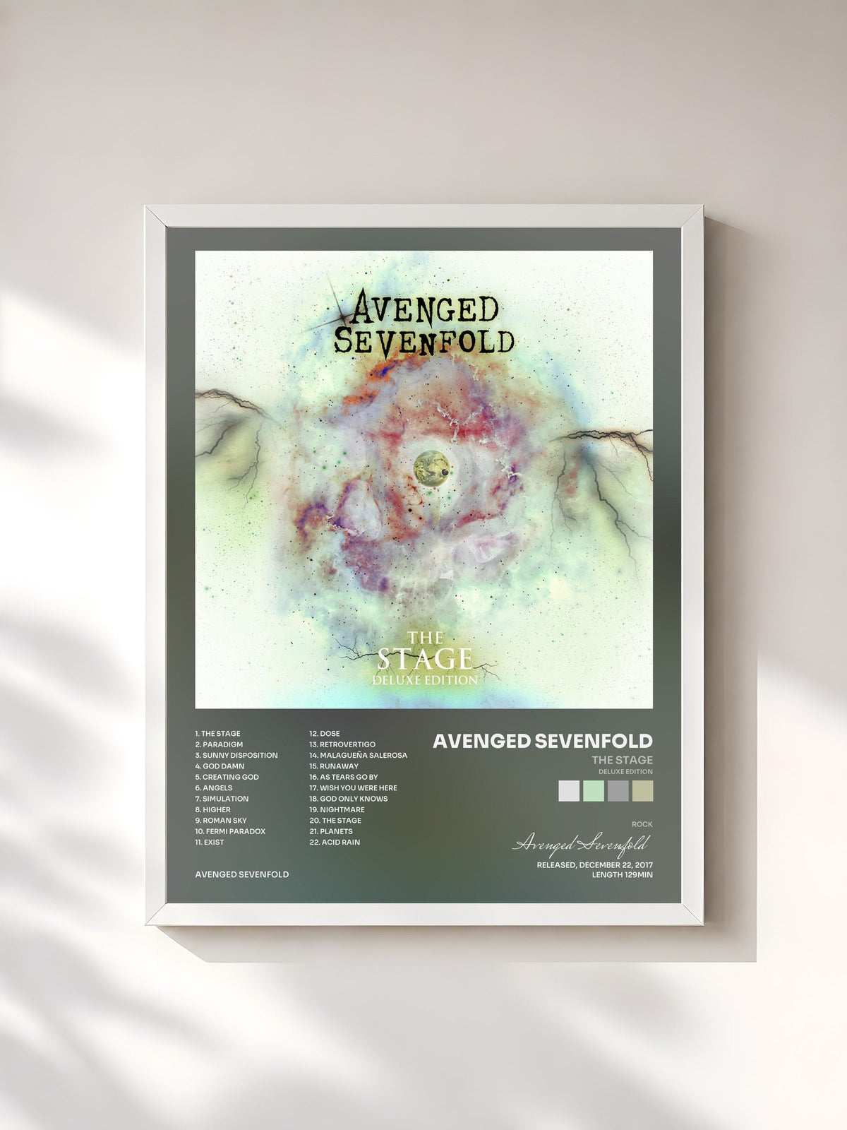 #blanc The Stage (Deluxe Edition) by Avenged Sevenfold as a framed art print, white frame, printed and framed in France