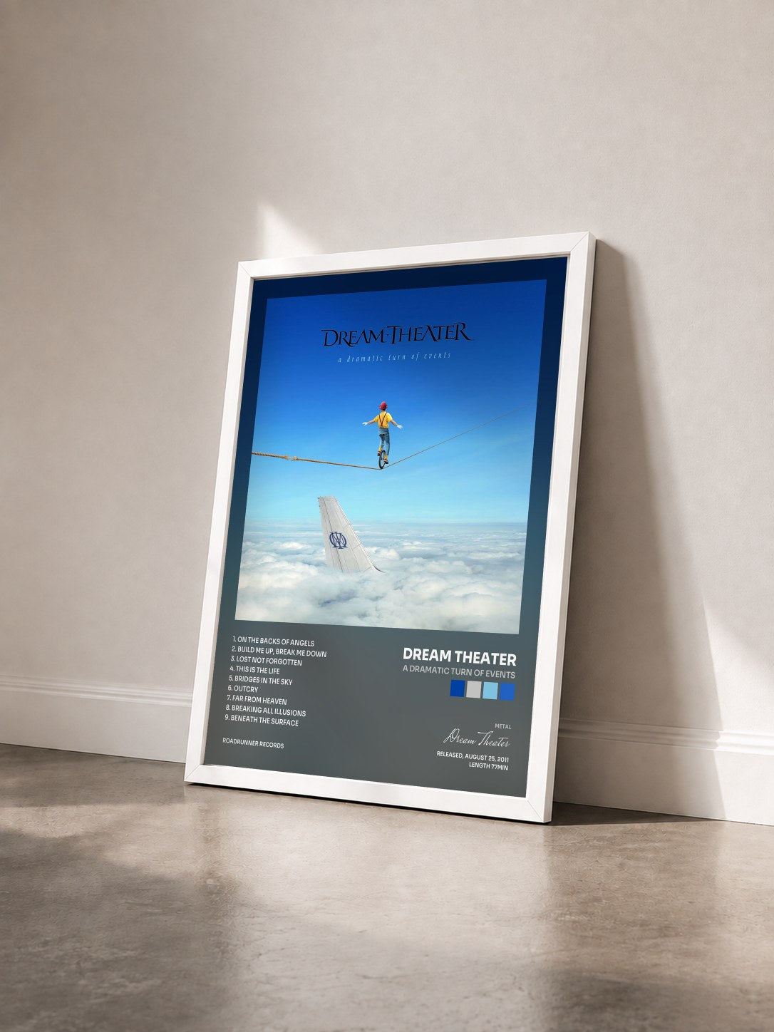 #blanc A Dramatic Turn of Events di Dream Theater in stampa incorniciata vista di tre quarti, cornice bianca