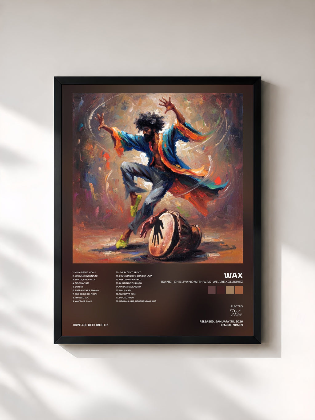 #noir Tableau de l'album Isandi_ChilliYano with WaX_We.are.Xclusivez de Wax, cadre noir, imprimé et encadré en France