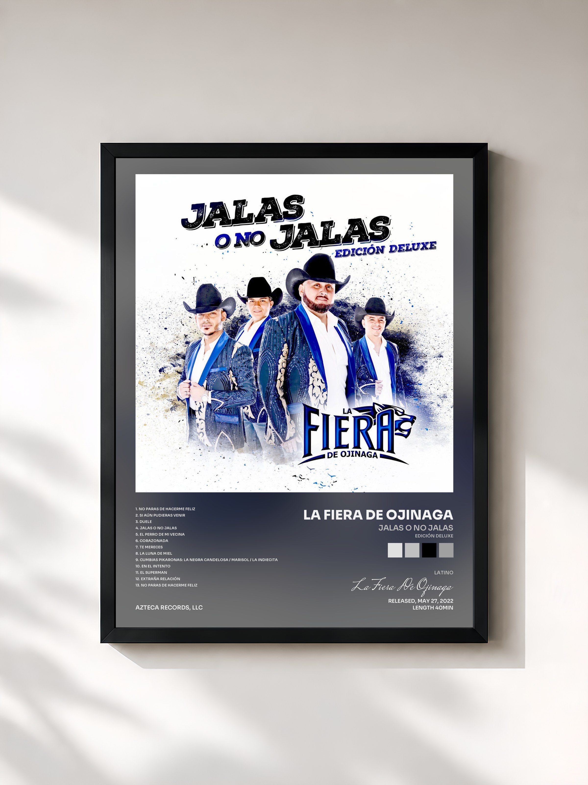 #noir Tableau de l'album Jalas o No Jalas (Edición Deluxe) de La Fiera De Ojinaga, cadre noir, imprimé et encadré en France