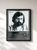 #noir Tableau de l'album Guccini de Francesco Guccini, cadre noir, imprimé et encadré en France