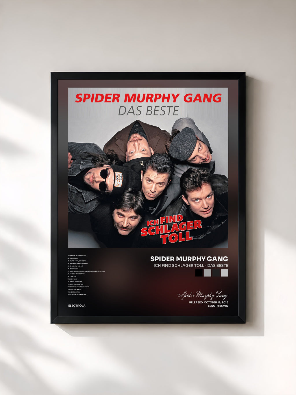 #noir Tableau de l'album Ich find Schlager toll - Das Beste de Spider Murphy Gang, cadre noir, imprimé et encadré en France
