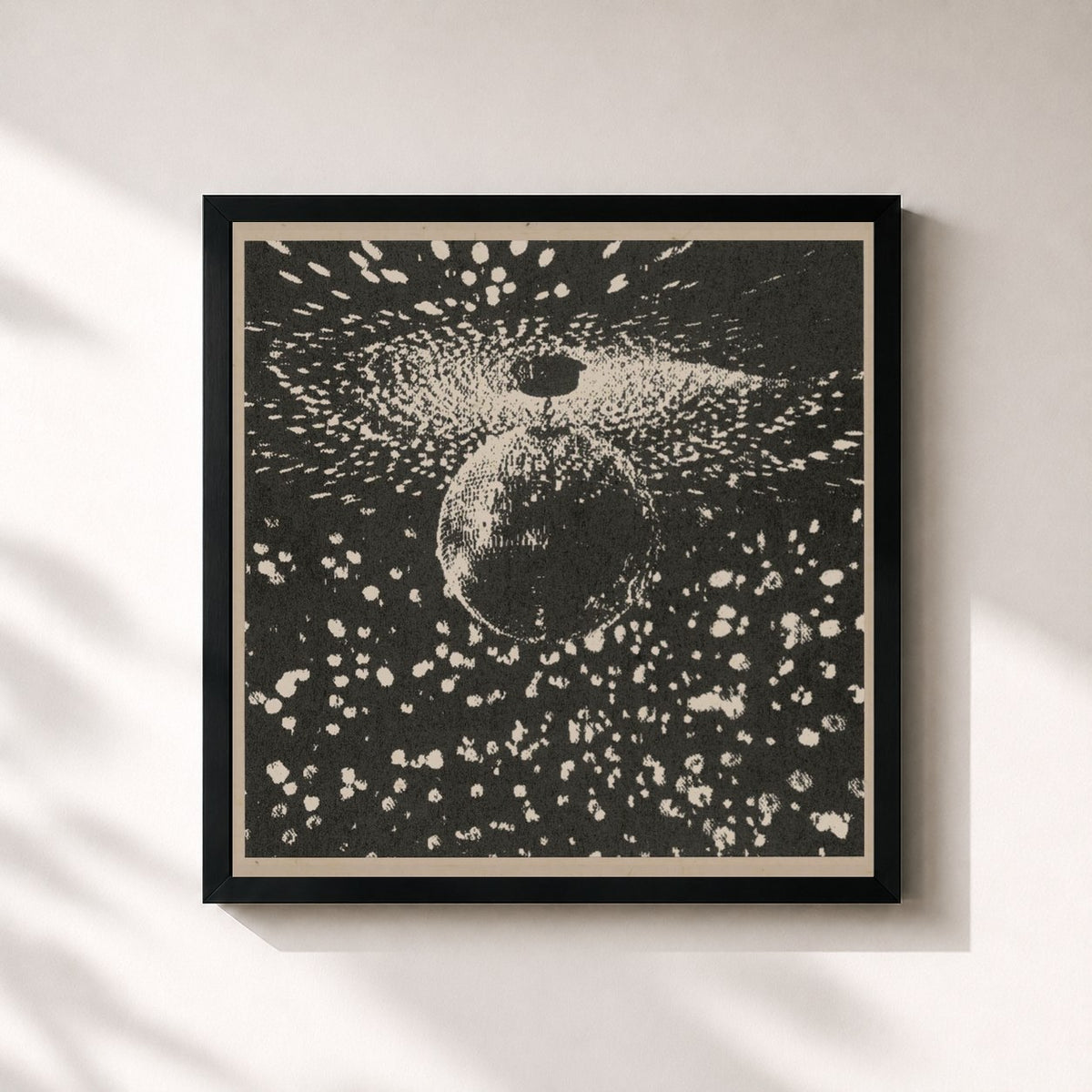 #noir Tableau carré de l'album Mirror Ball de Neil Young, cadre noir 32x32 cm