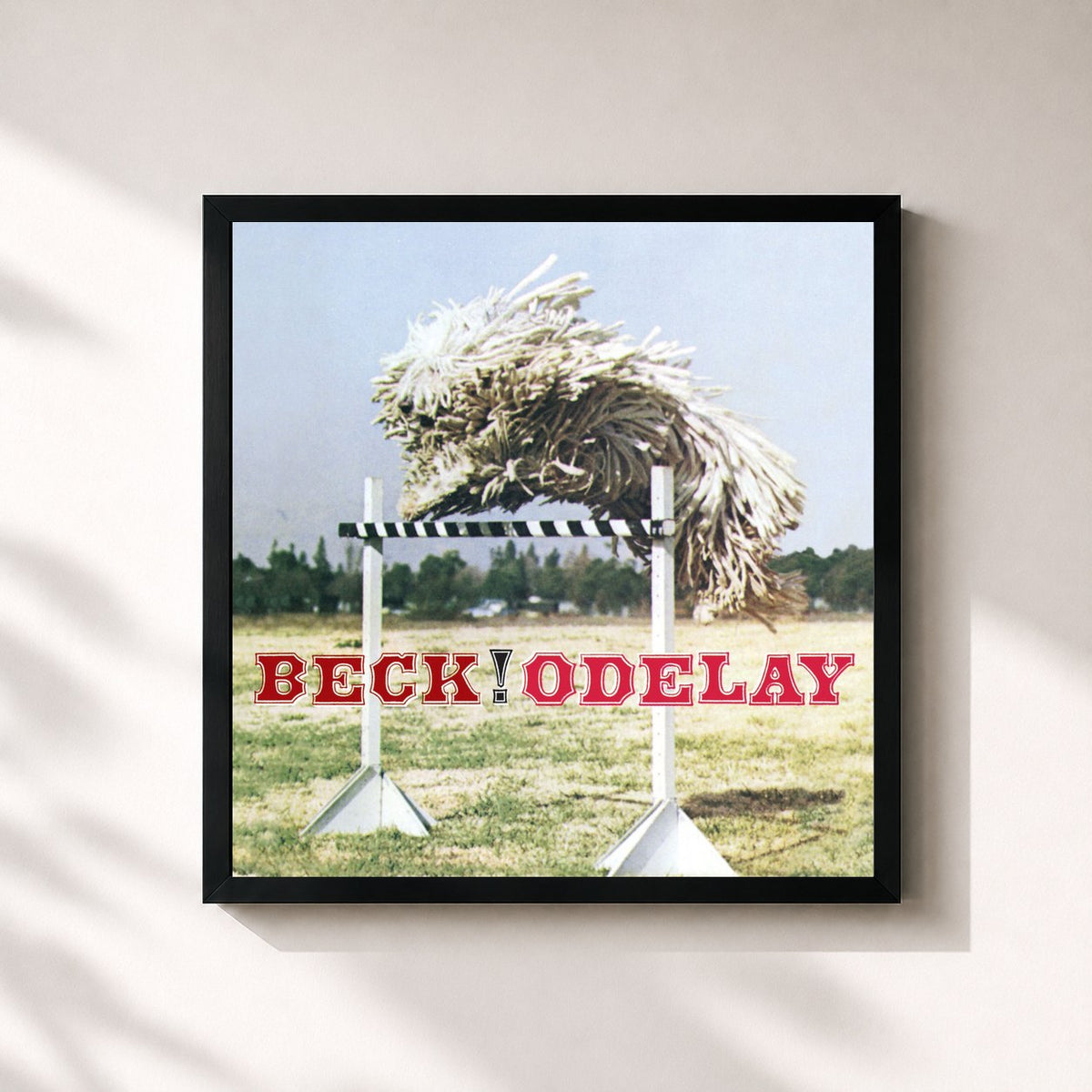 #noir Tableau carré de l'album Odelay de Beck, cadre noir 32x32 cm
