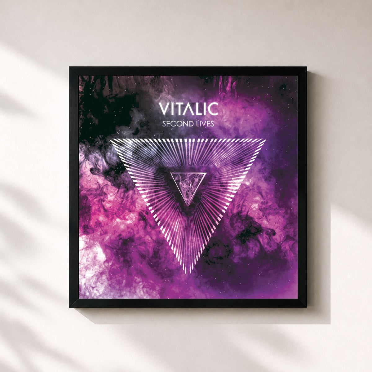 #noir Tableau carré de l'album Second Lives de Vitalic, cadre noir 32x32 cm