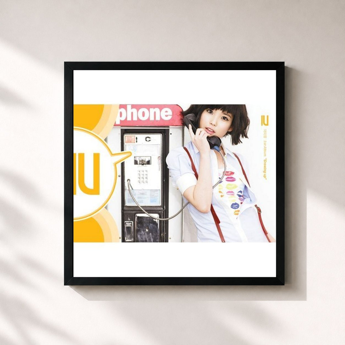 #noir Tableau carré de l'album Growing Up de IU, cadre noir 32x32 cm