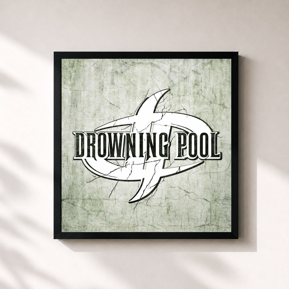 #noir Tableau carré de l'album Drowning Pool de Drowning Pool, cadre noir 32x32 cm