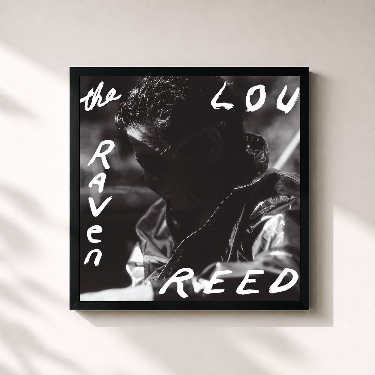 #noir Tableau carré de l'album The Raven de Lou Reed, cadre noir 32x32 cm
