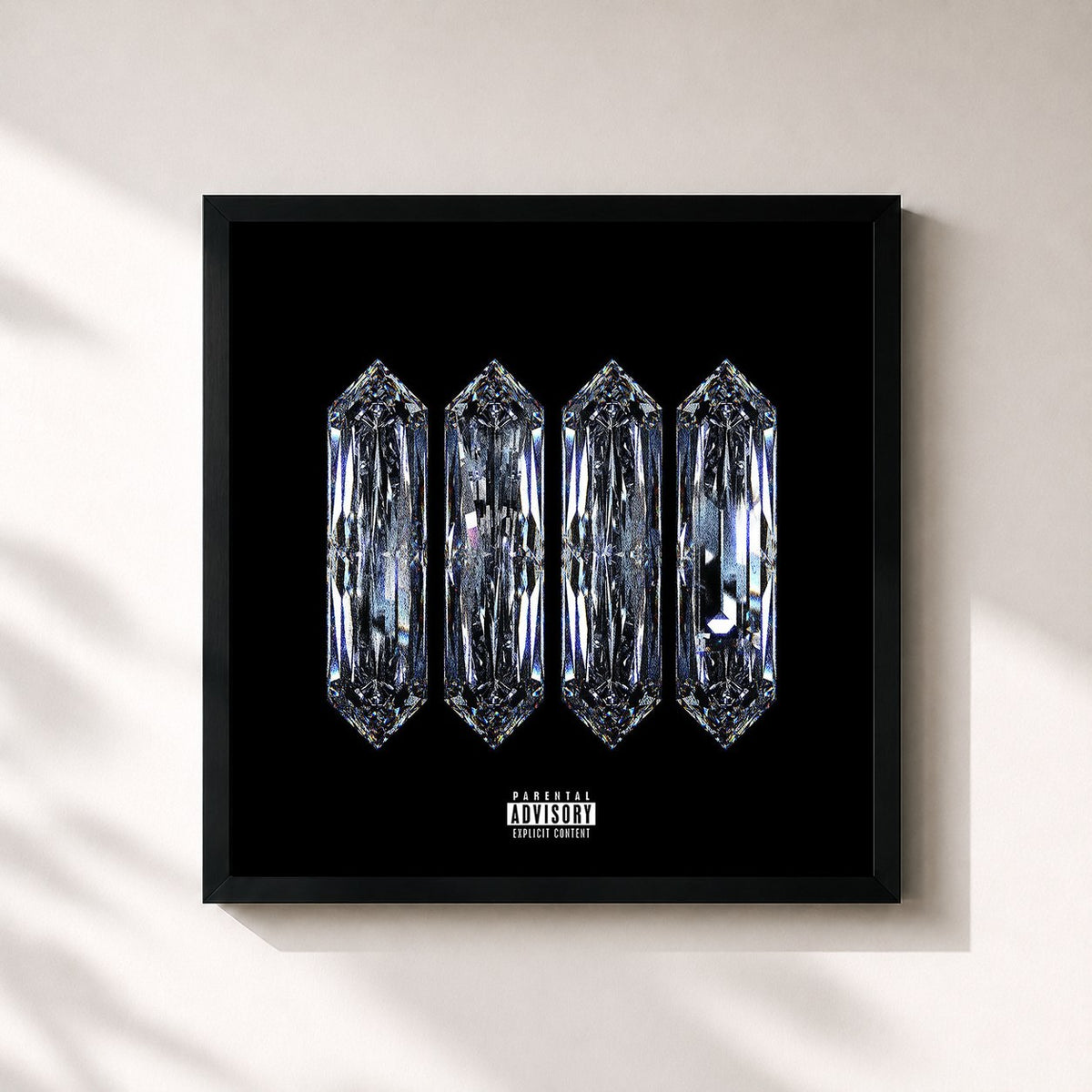 #noir Tableau carré de l'album QUARANTINE PACK de Meek Mill, cadre noir 32x32 cm
