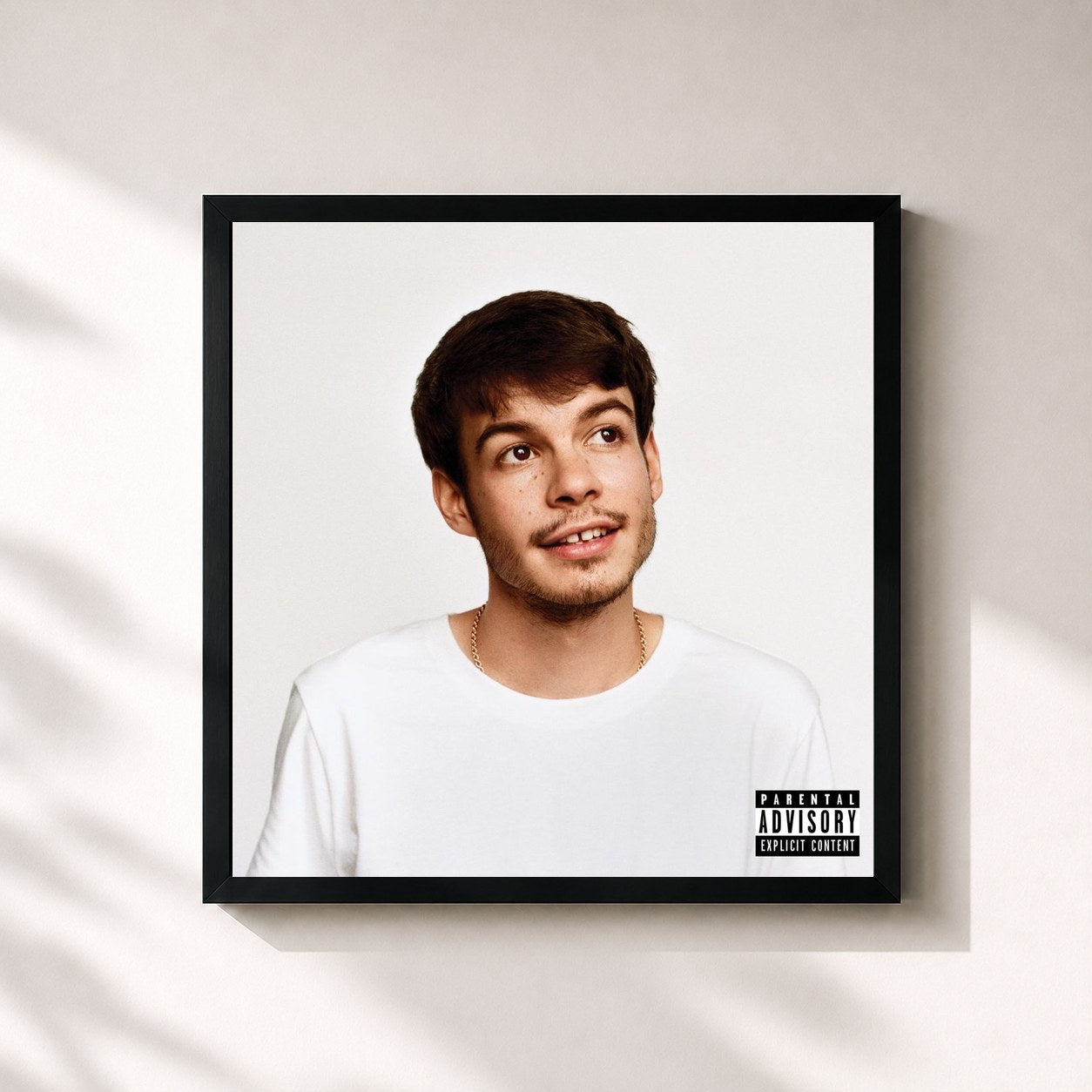 #noir Tableau carré de l'album Pony de Rex Orange County, cadre noir 32x32 cm