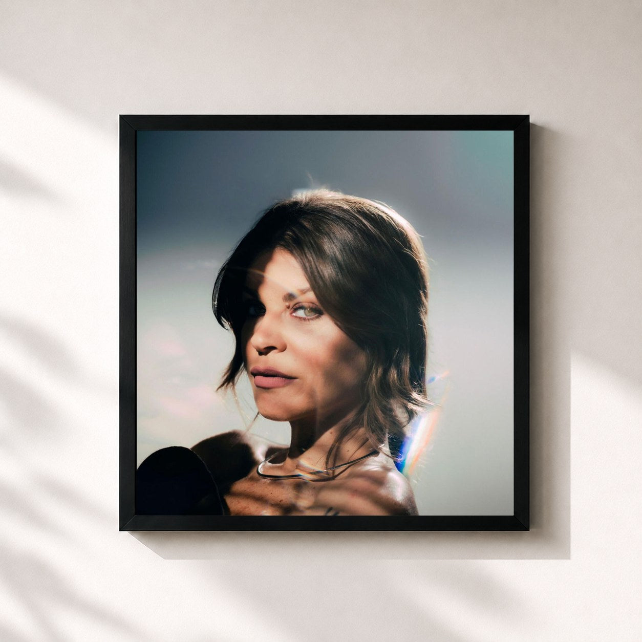 #noir Tableau carré de l'album Alessandra Amoroso top tracks de Alessandra Amoroso, cadre noir 32x32 cm