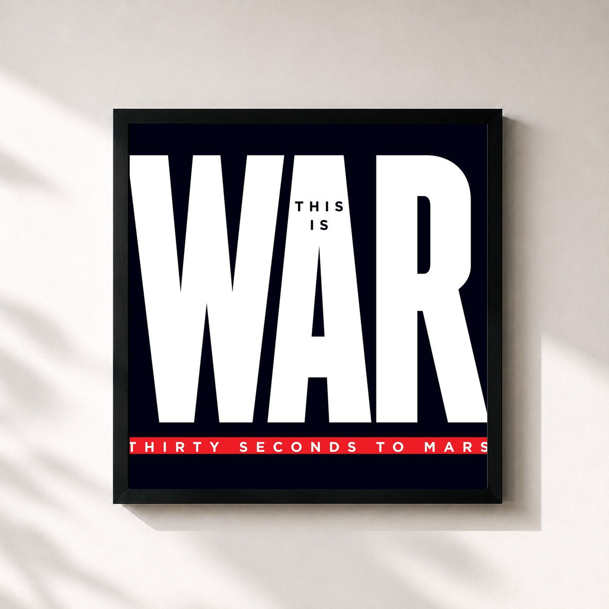 #noir This Is War (Deluxe) by Thirty Seconds to Mars as a square framed art print, black 32x32 cm frame