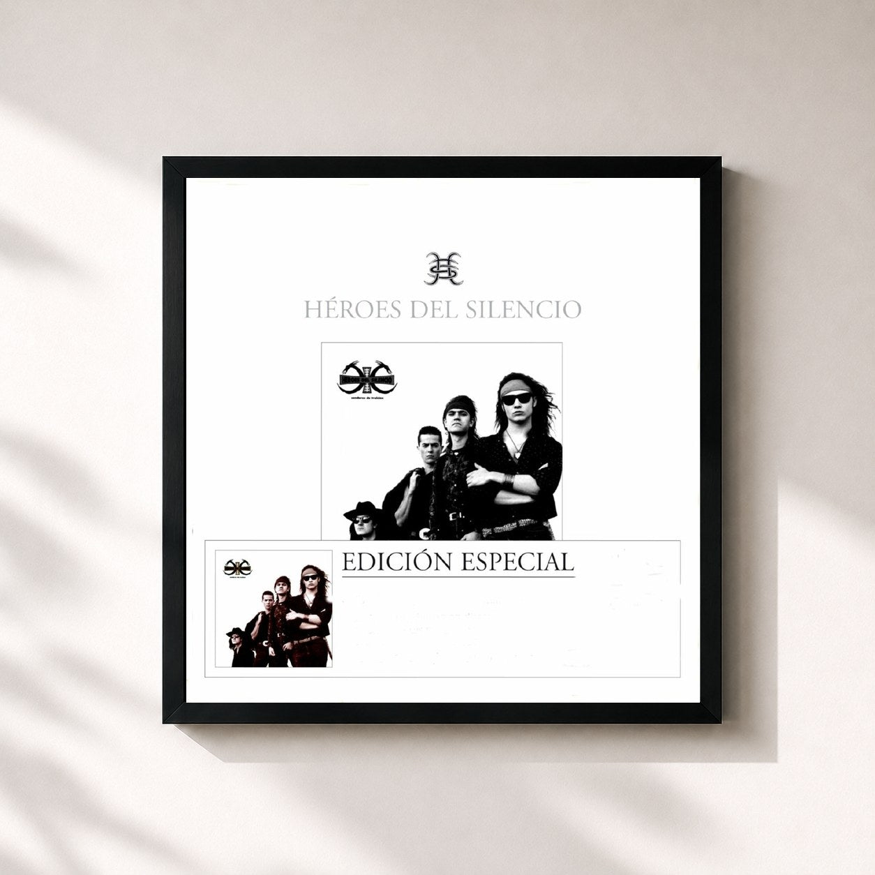 #noir Tableau carré de l'album Senderos De Traición - Edición Especial de Héroes del Silencio, cadre noir 32x32 cm