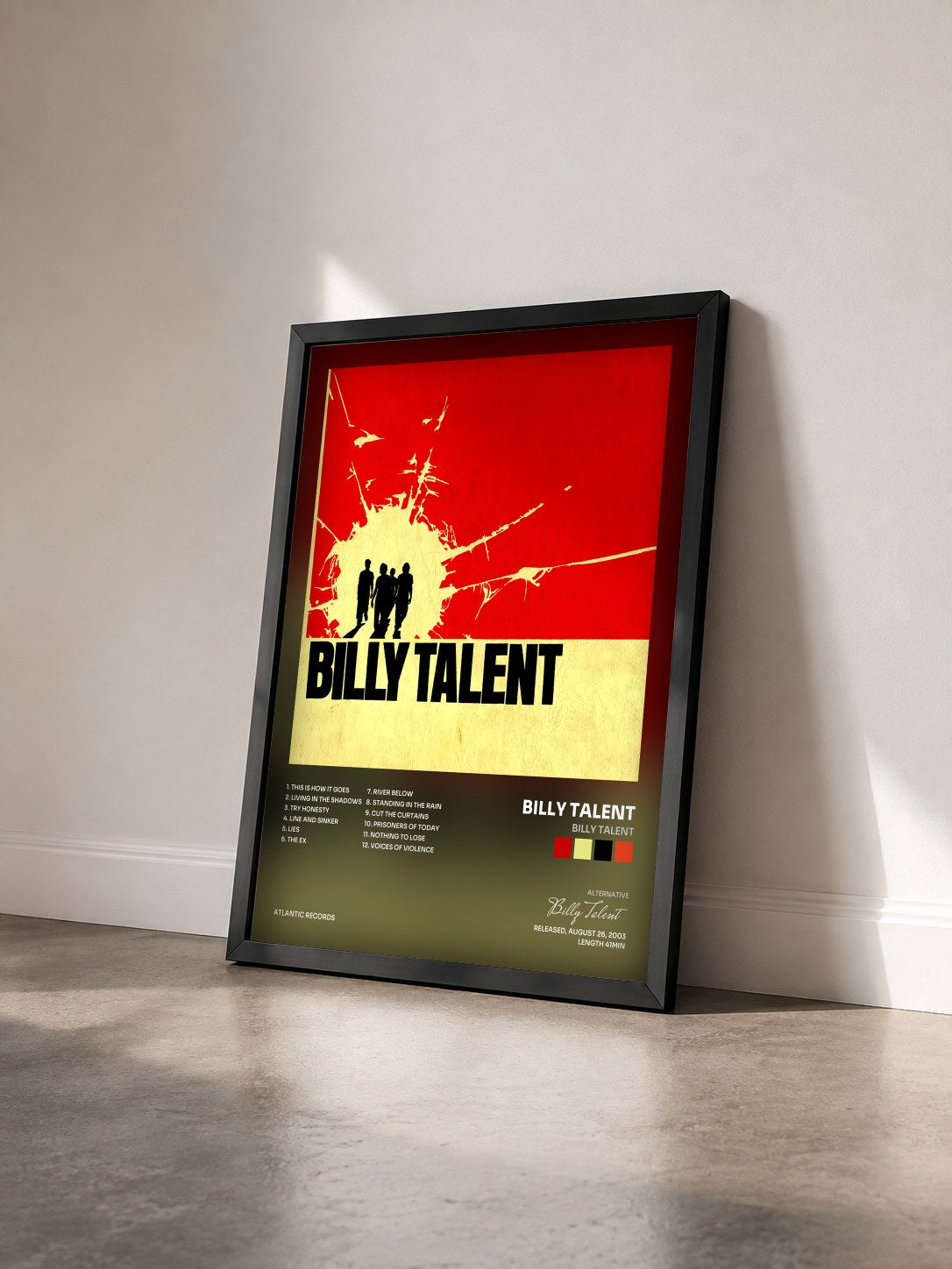 #noir Billy Talent von Billy Talent als gerahmter Kunstdruck von schräg gesehen, schwarzer Rahmen