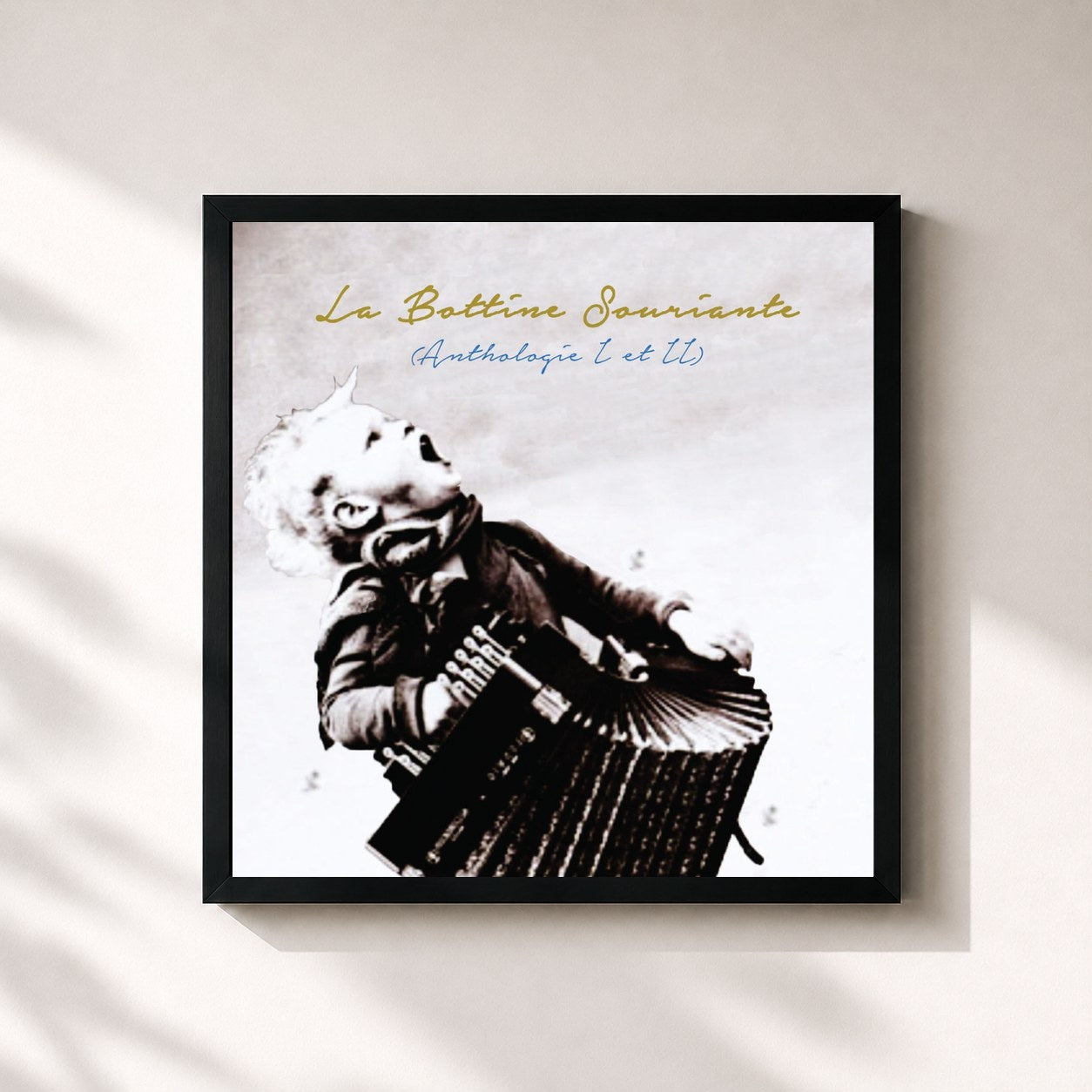 #noir Tableau carré de l'album Anthologie 1 et 2 de La Bottine Souriante, cadre noir 32x32 cm