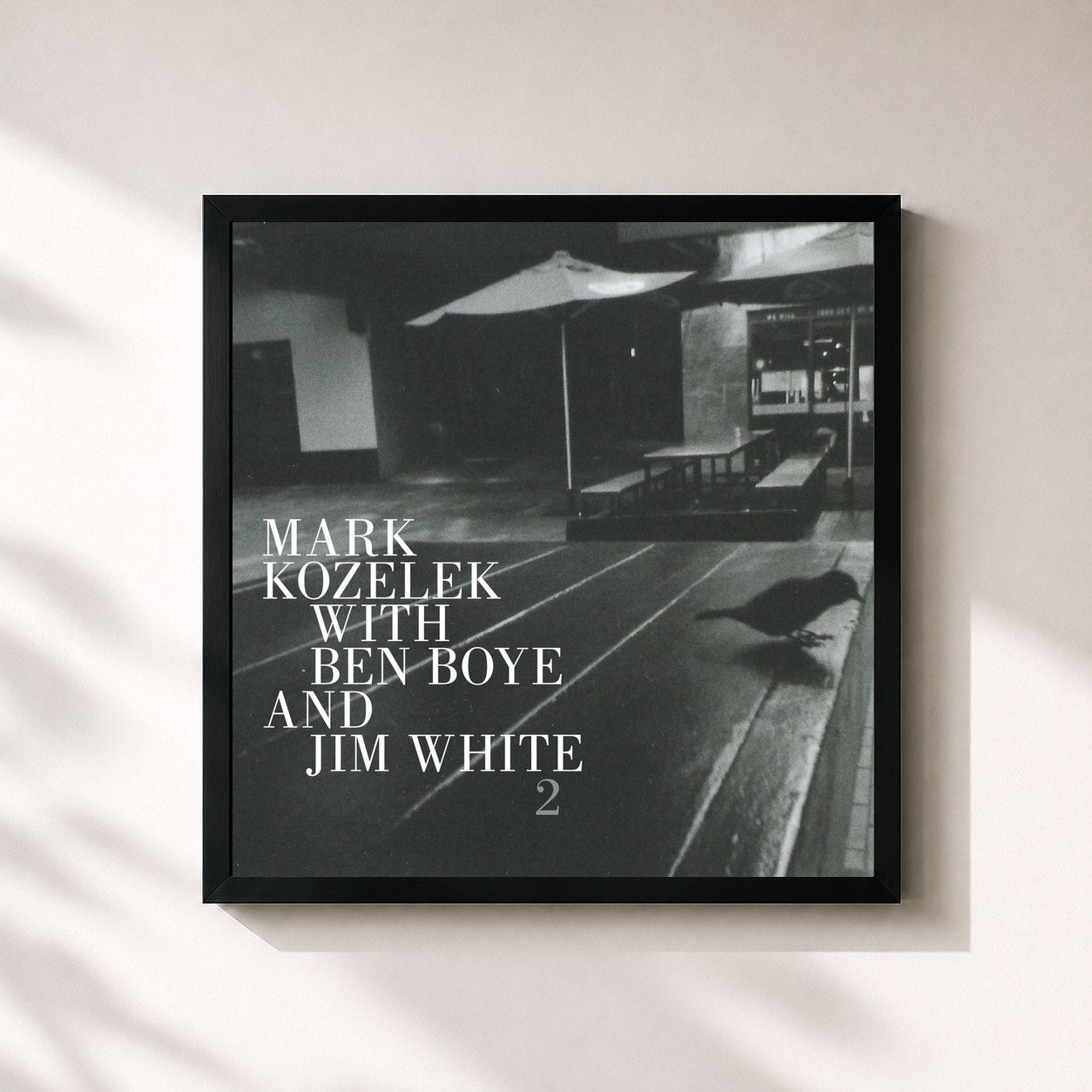 #noir Tableau carré de l'album Mark Kozelek with Ben Boye and Jim White 2 de Mark Kozelek, cadre noir 32x32 cm