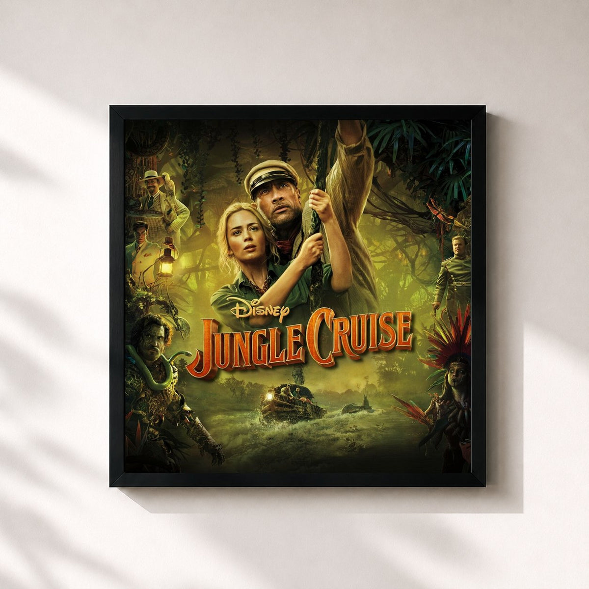 #noir Jungle Cruise (Original Motion Picture Soundtrack) by James Newton Howard as a square framed art print, black 32x32 cm frame