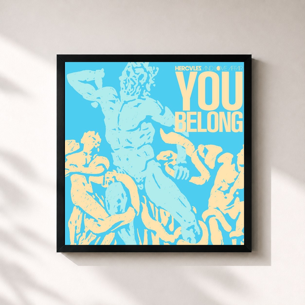 #noir Tableau carré de l'album You Belong de Hercules & Love Affair, cadre noir 32x32 cm