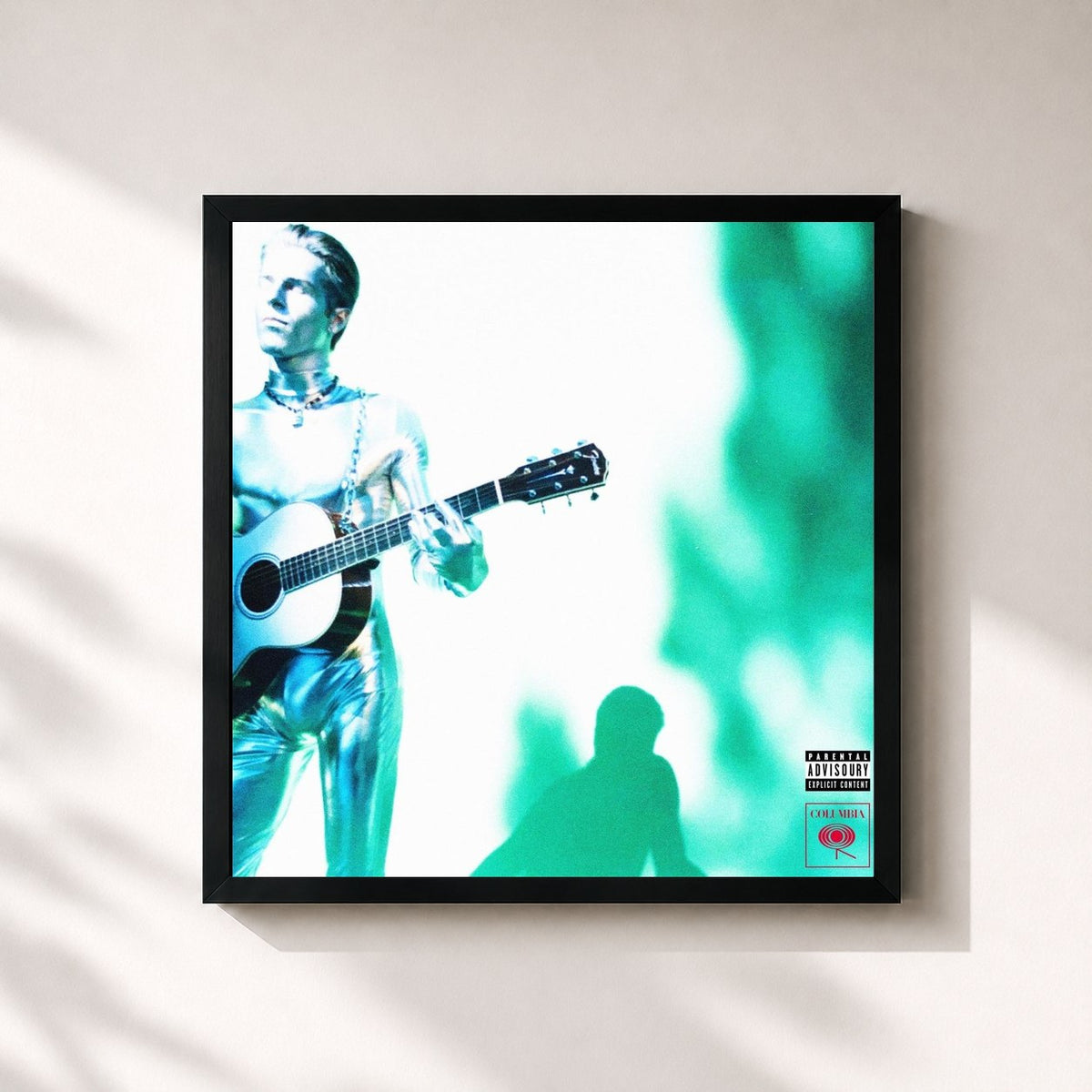 #noir Tableau carré de l'album Chip Chrome & The Mono-Tones de The Neighbourhood, cadre noir 32x32 cm