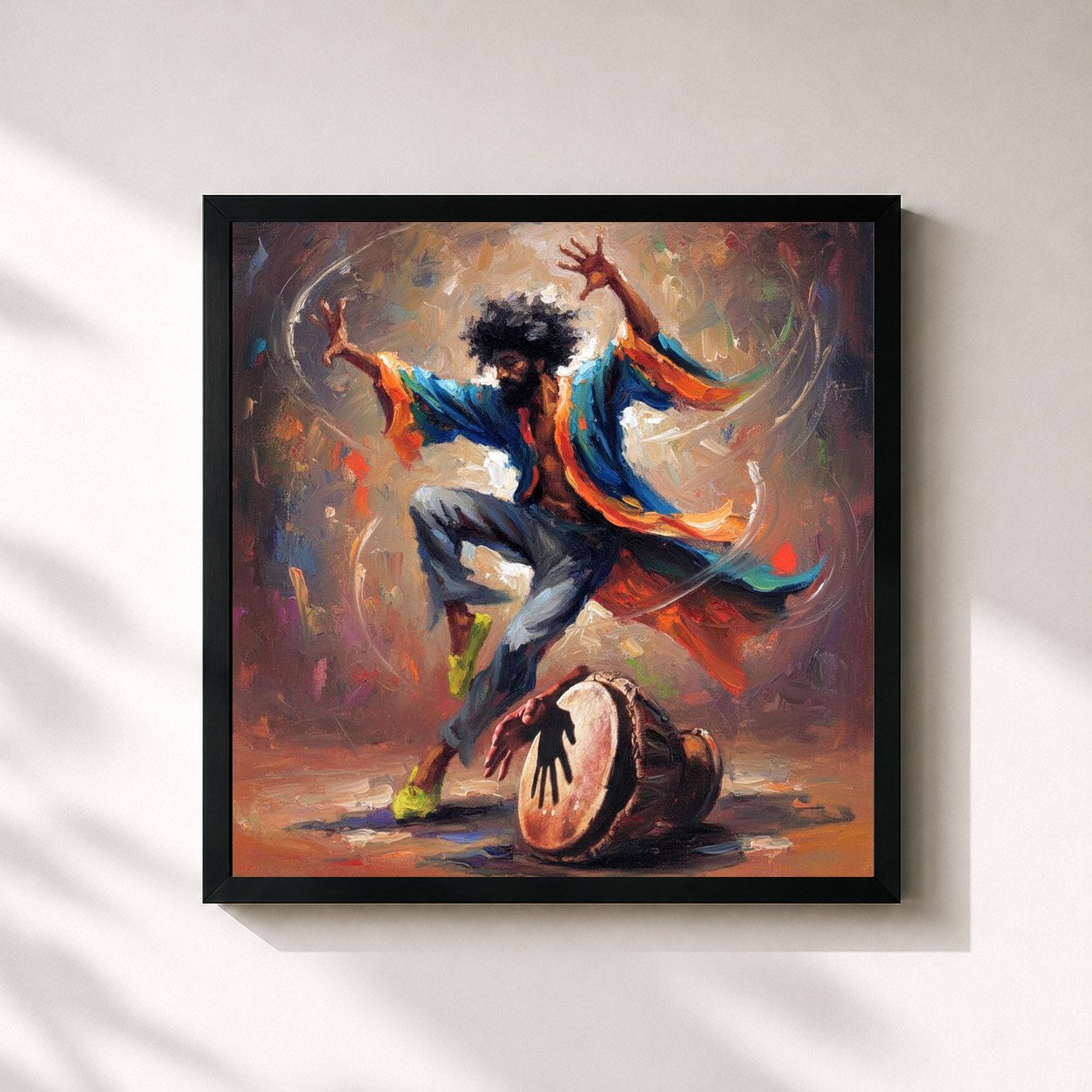 #noir Tableau carré de l'album Isandi_ChilliYano with WaX_We.are.Xclusivez de Wax, cadre noir 32x32 cm