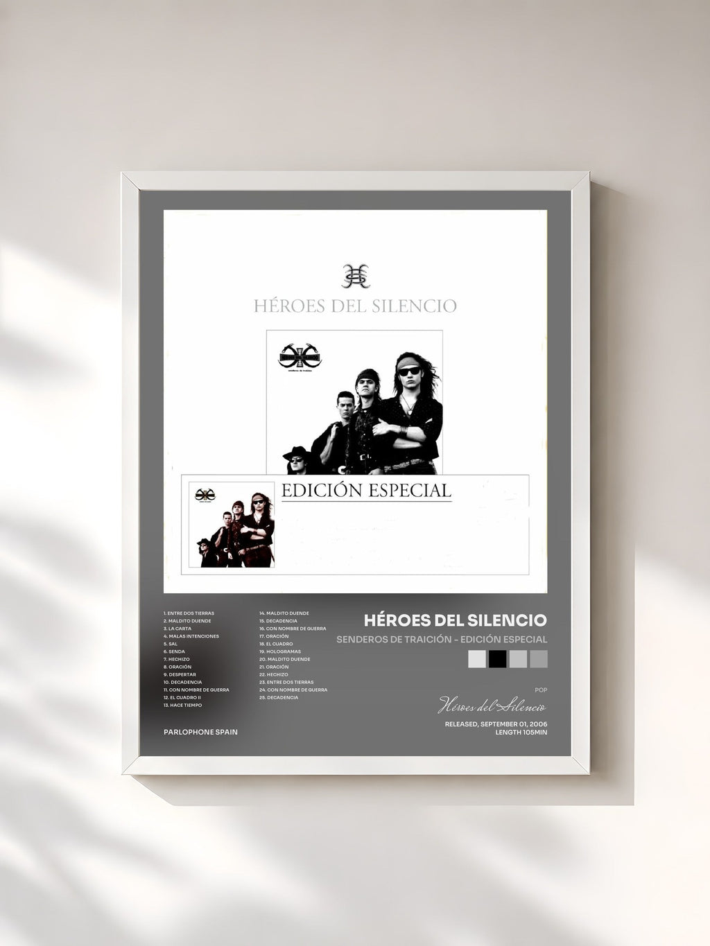 #blanc Senderos De Traición - Edición Especial von Héroes del Silencio als gerahmter Kunstdruck, weißer Rahmen, gedruckt und gerahmt in Frankreich