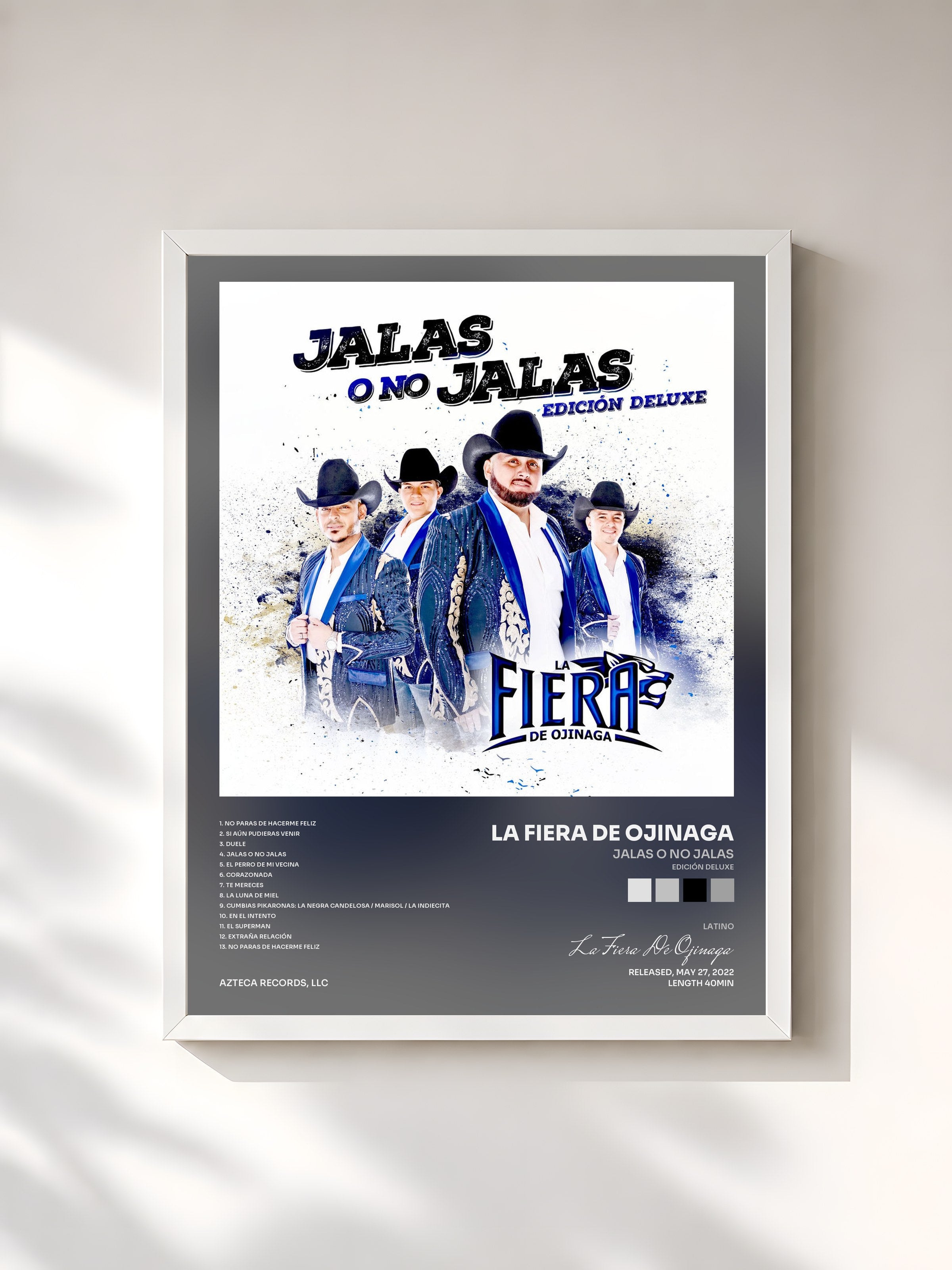 #blanc Tableau de l'album Jalas o No Jalas (Edición Deluxe) de La Fiera De Ojinaga, cadre blanc, imprimé et encadré en France