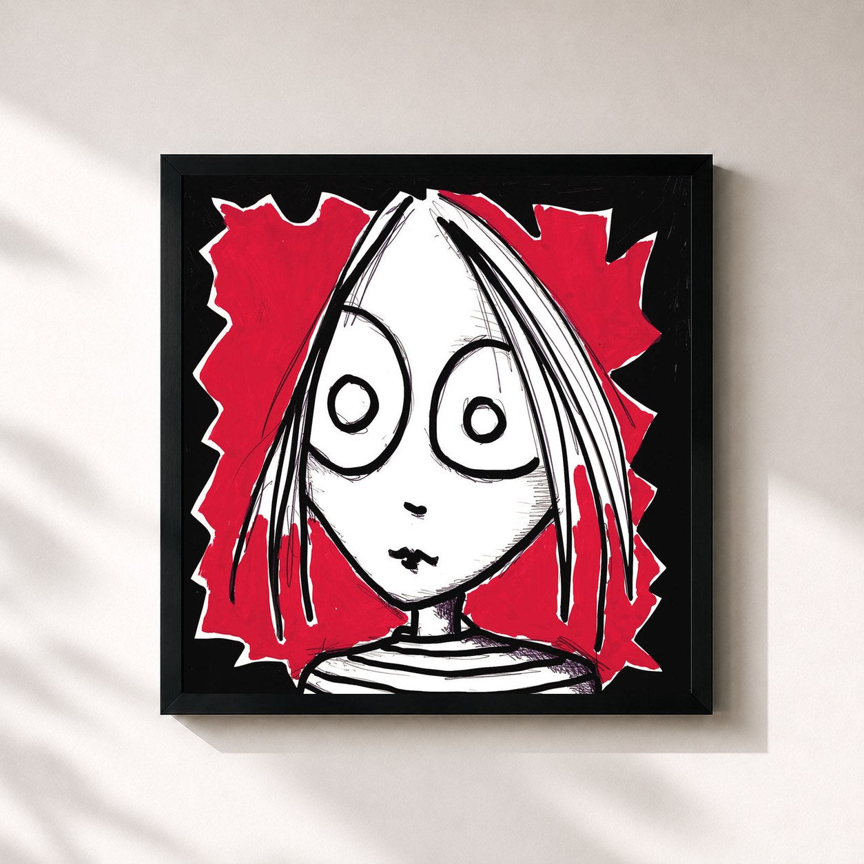 #noir Du Monde Tout Autour by Louise Attaque as a square framed art print, black 32x32 cm frame