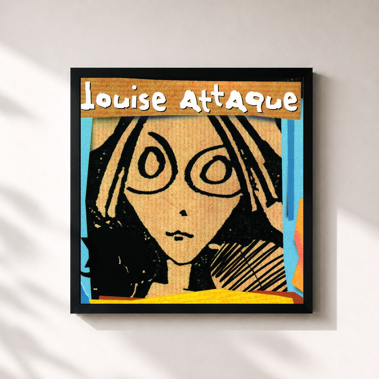 #noir Louise Attaque di Louise Attaque in stampa quadrata incorniciata, cornice nera 32x32 cm