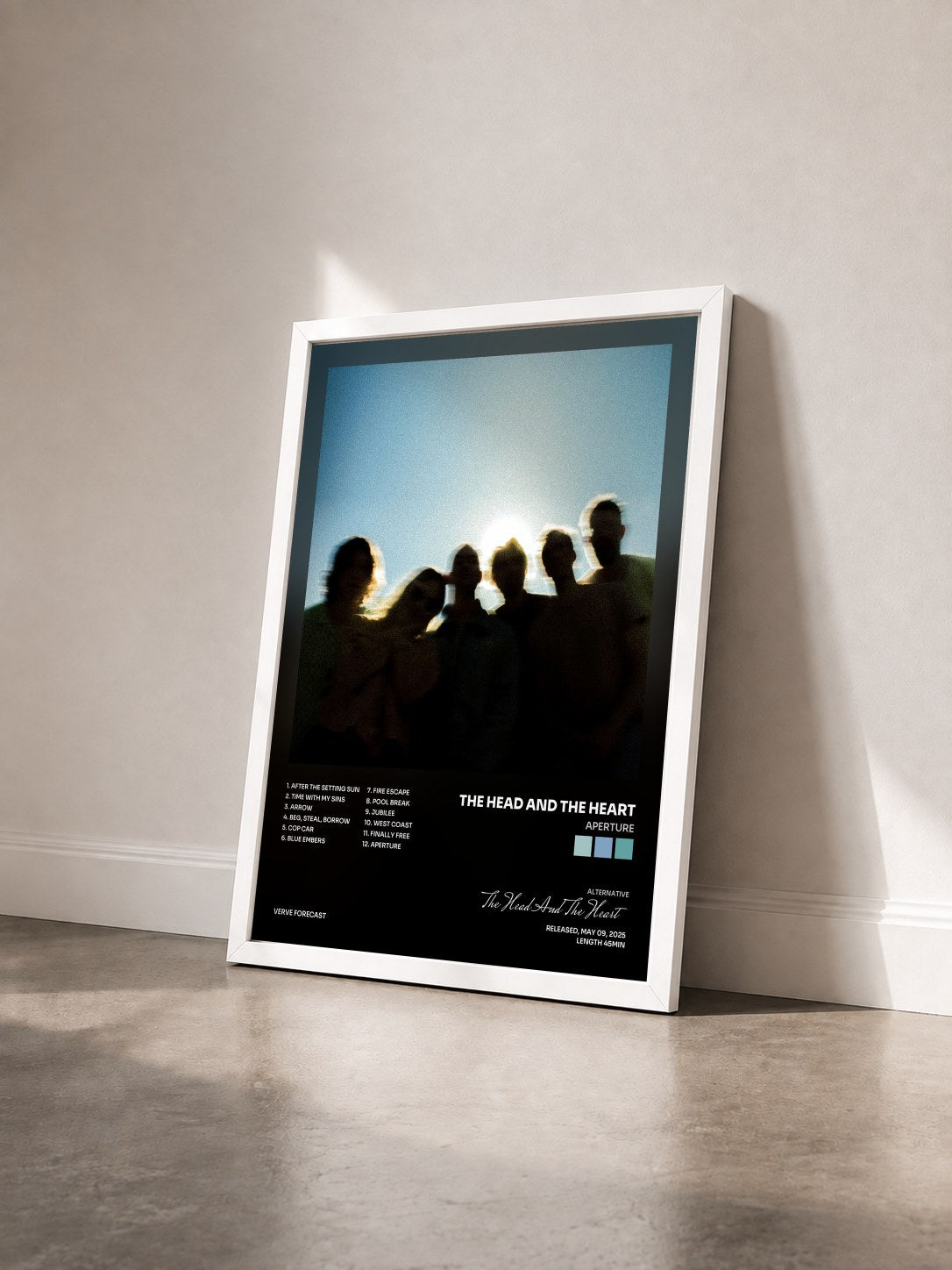 #blanc Tableau de l'album Aperture de The Head And The Heart vu de trois quarts, cadre blanc